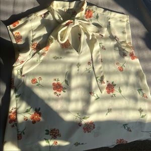Small vintage-style cottage core tie blouse